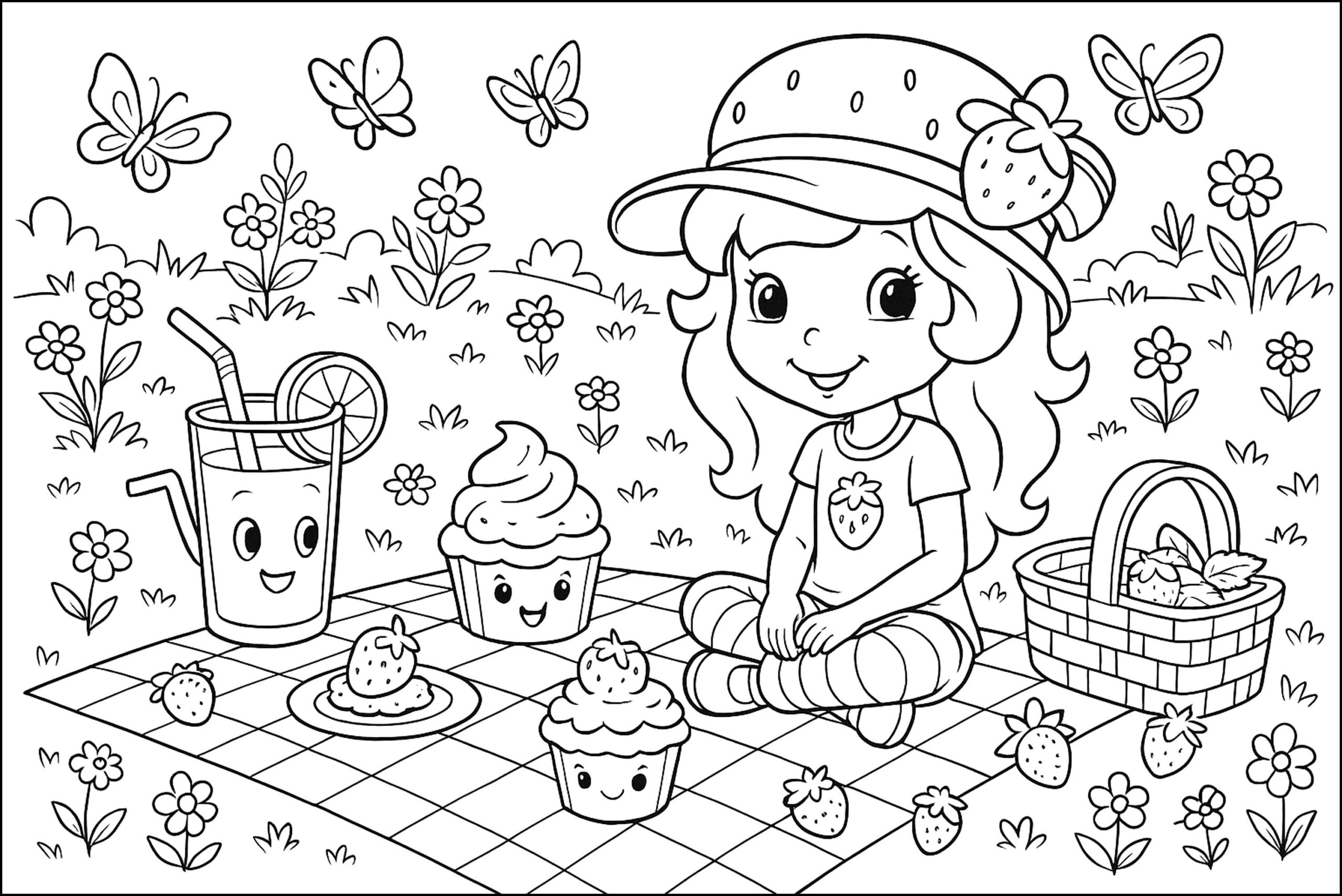 strawberry shortcake characters coloring page