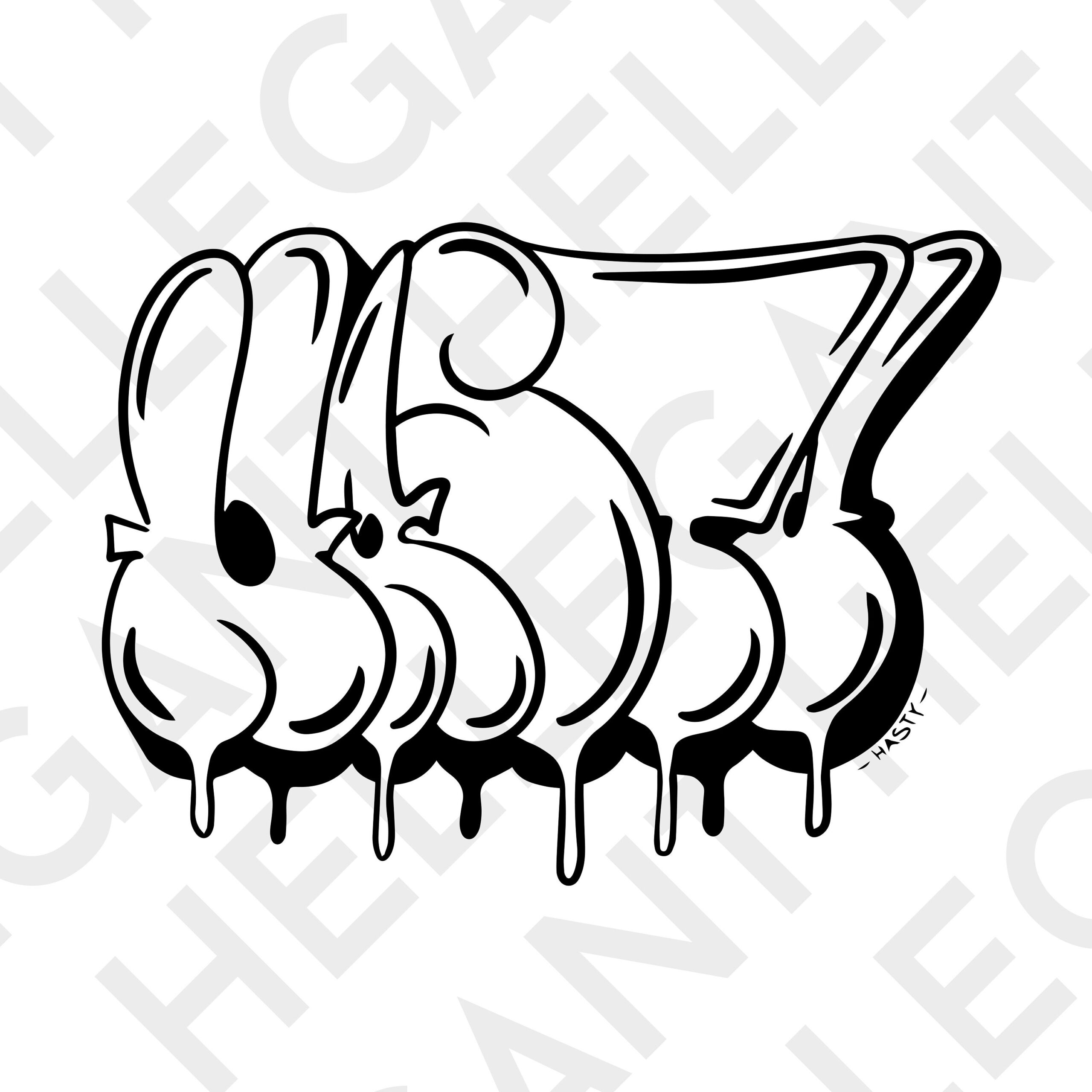 HASTY Graffiti Bubble Drip Ink Logo Text Graffiti Art Saying Quote Svg Png EPS For Stickers Shirts Stencils Cnc Circuit Print Etc Etsy