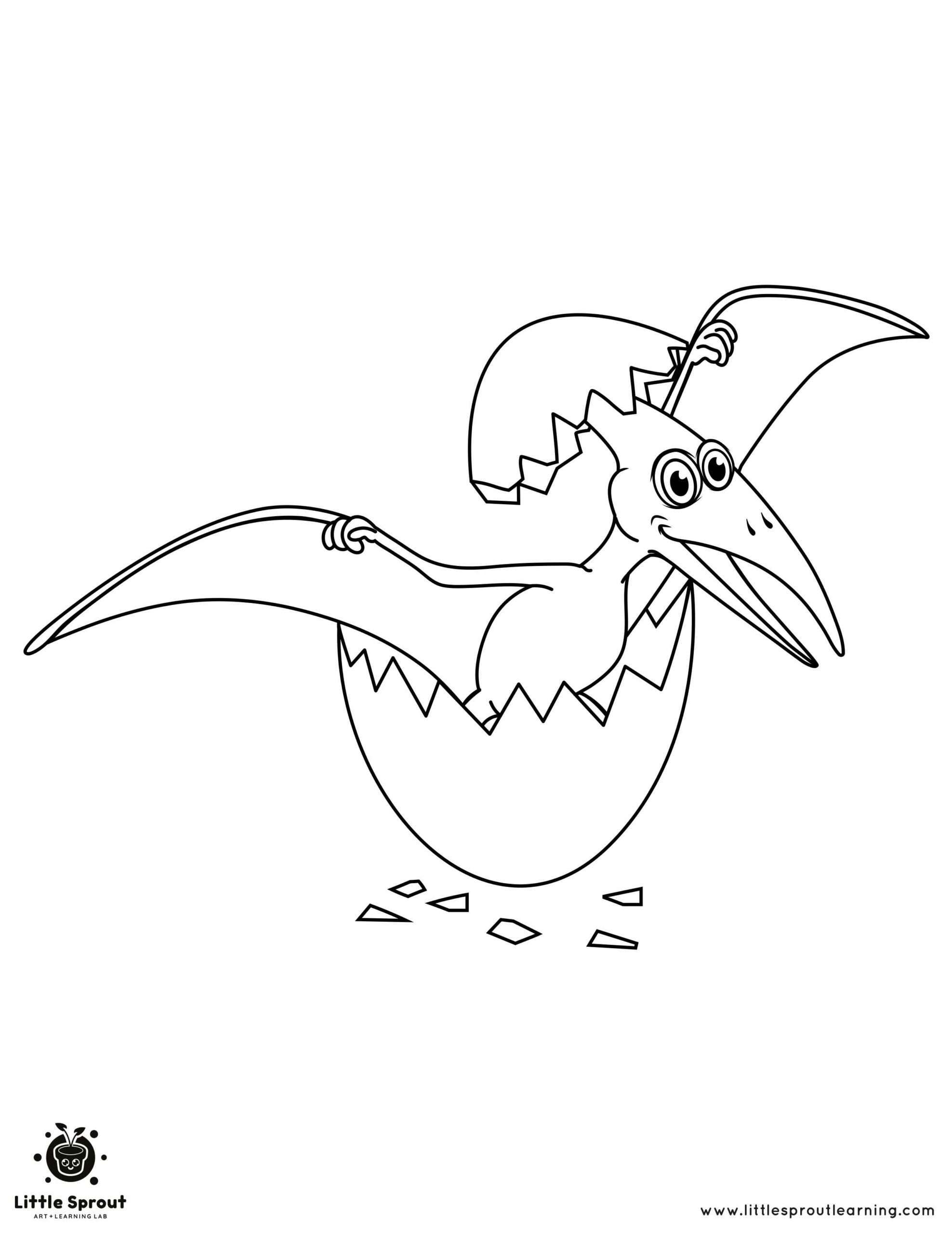 flying dinosaur coloring pages printable