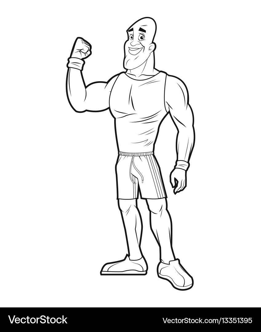 Healthy Man Athletic Strong Arm Sketch Royalty Free Vector