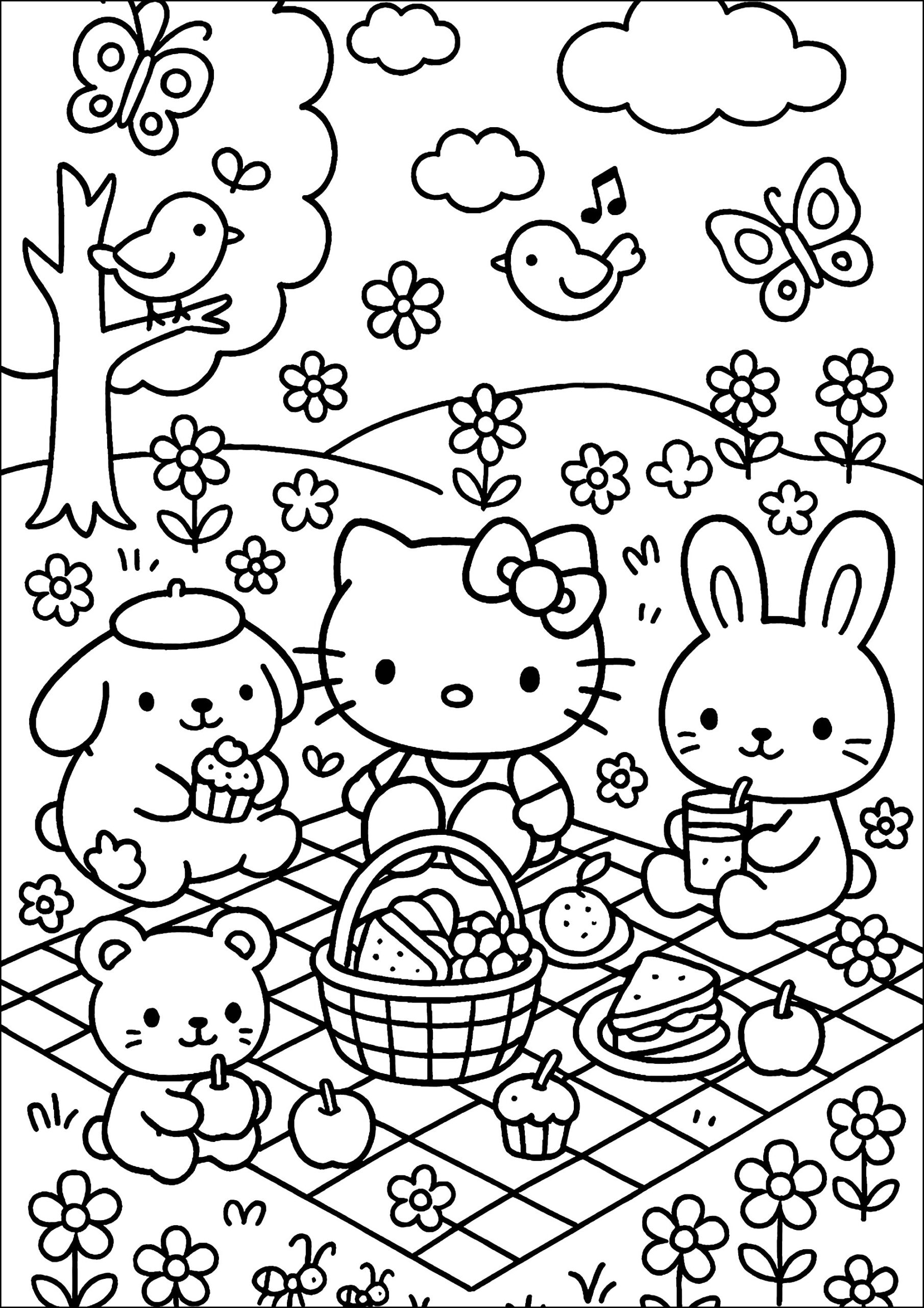 printable coloring sheets sanrio