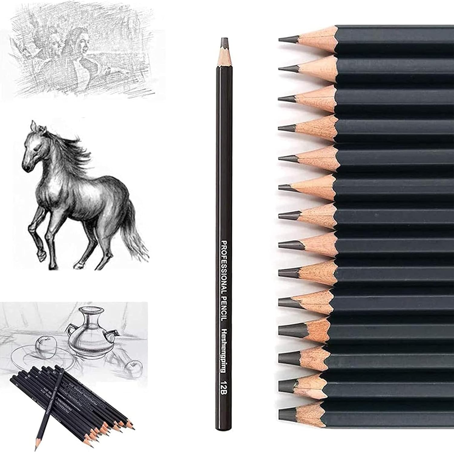 Heshengping Drawing Sketch Pencil Set 14pcs Indonesia Ubuy