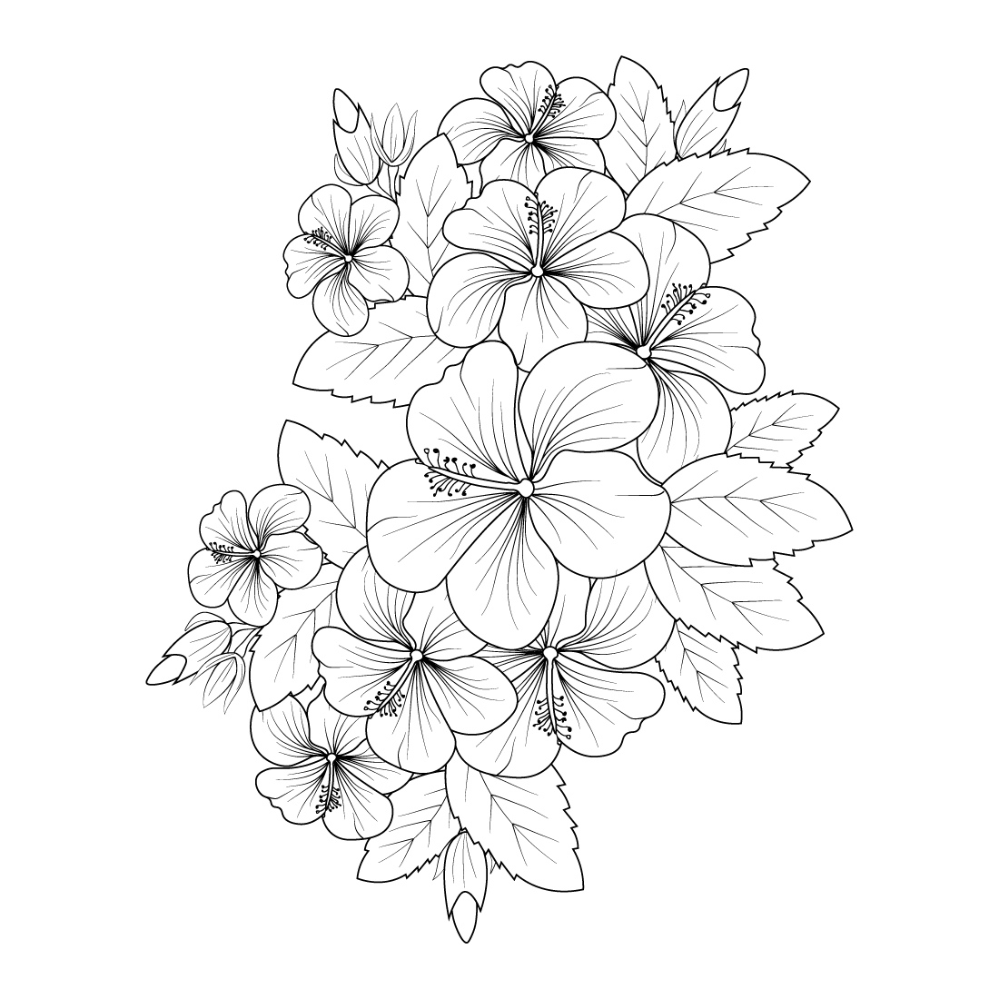 Hibiscus Flower Drawing Hibiscus Flower Tattoo Hibiscus Flower 