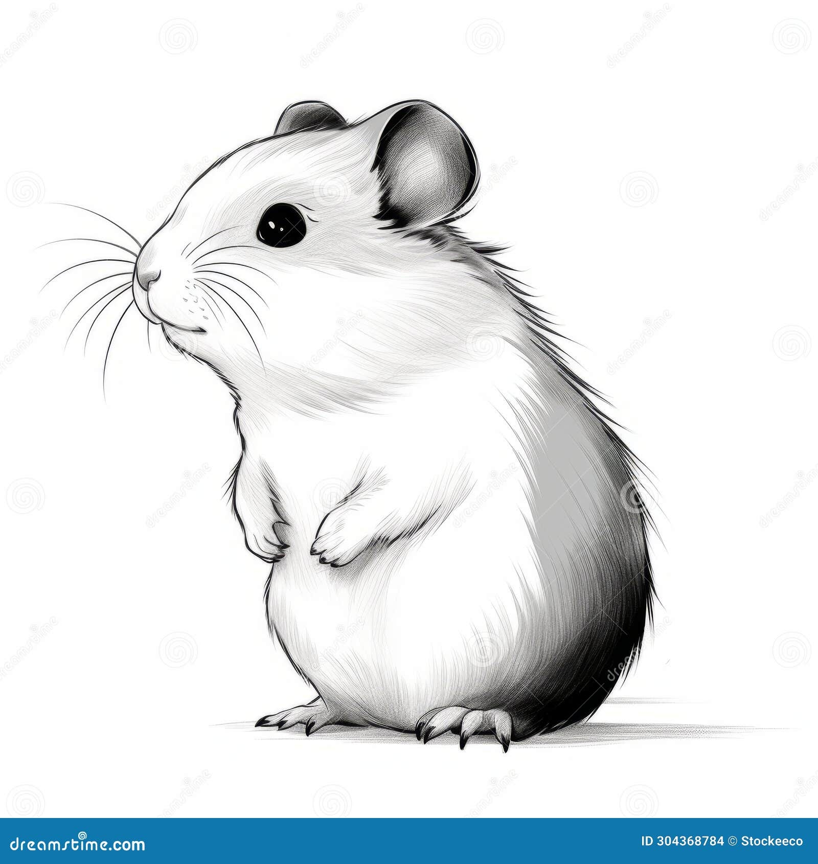 High contrast Shading Hamster Line Drawing On White Background Stock Illustration Illustration Of Painting Game 304368784