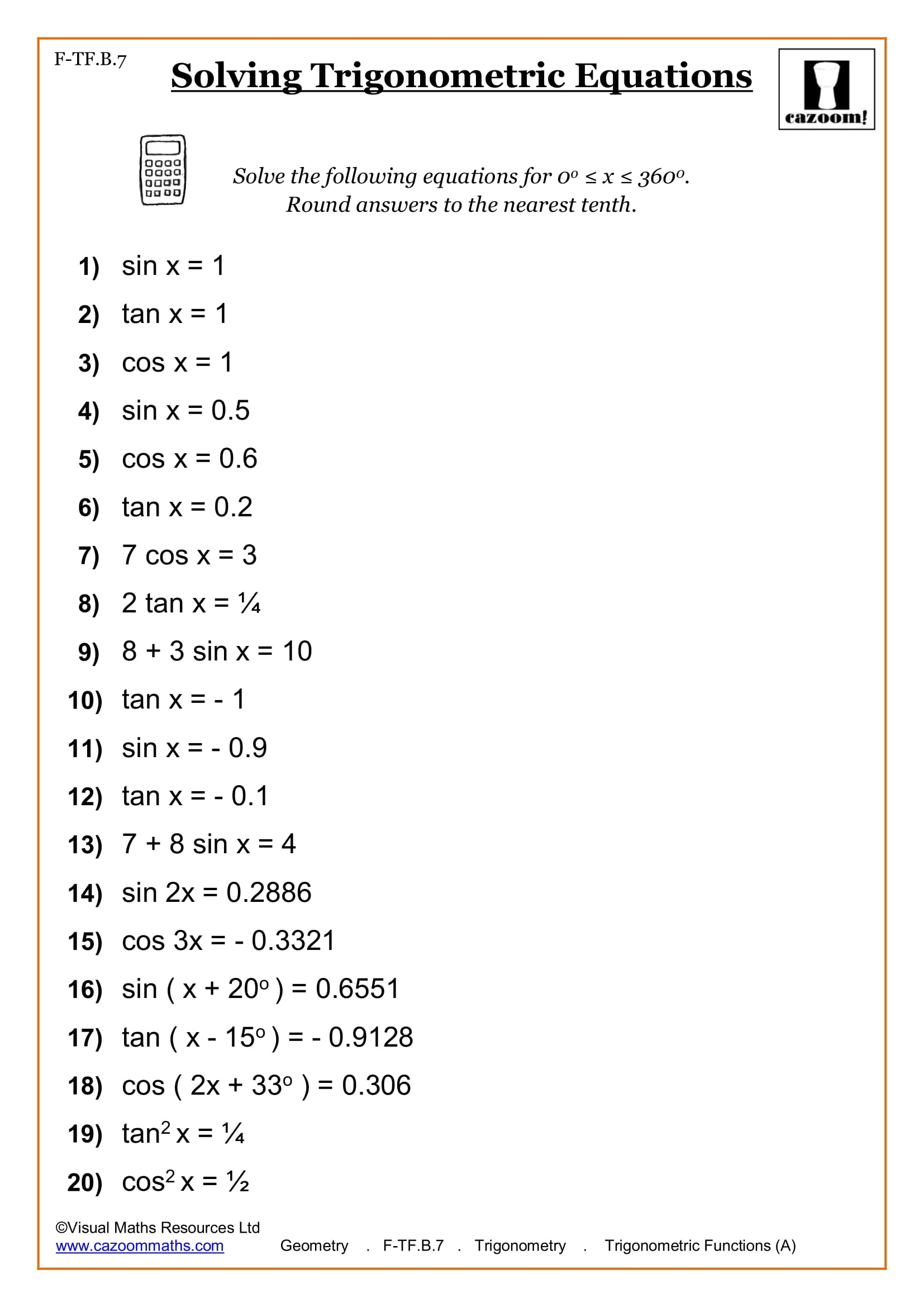 math worksheets for 9th graders