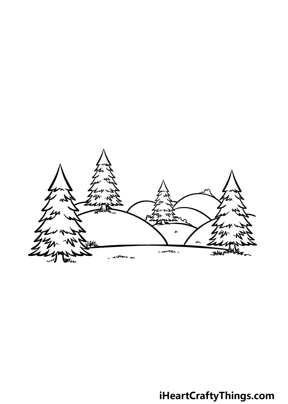 Hill Drawing How To Draw A Hill Step By Step