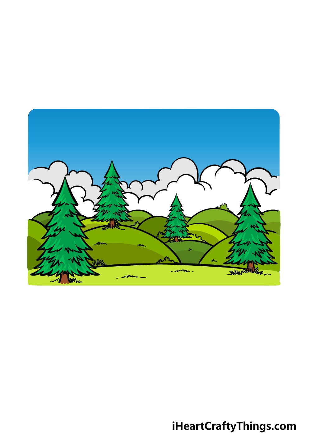 Hill Drawing How To Draw A Hill Step By Step