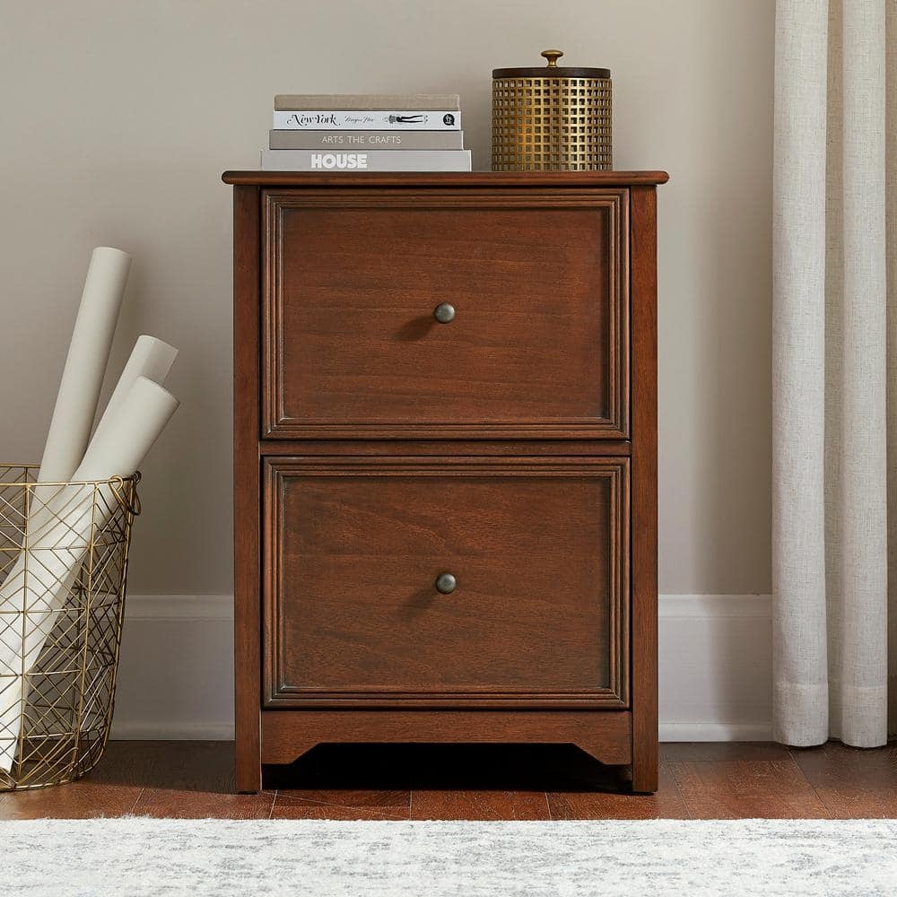 Home Decorators Collection Bradstone 2 Drawer Walnut Brown Wood File Cabinet