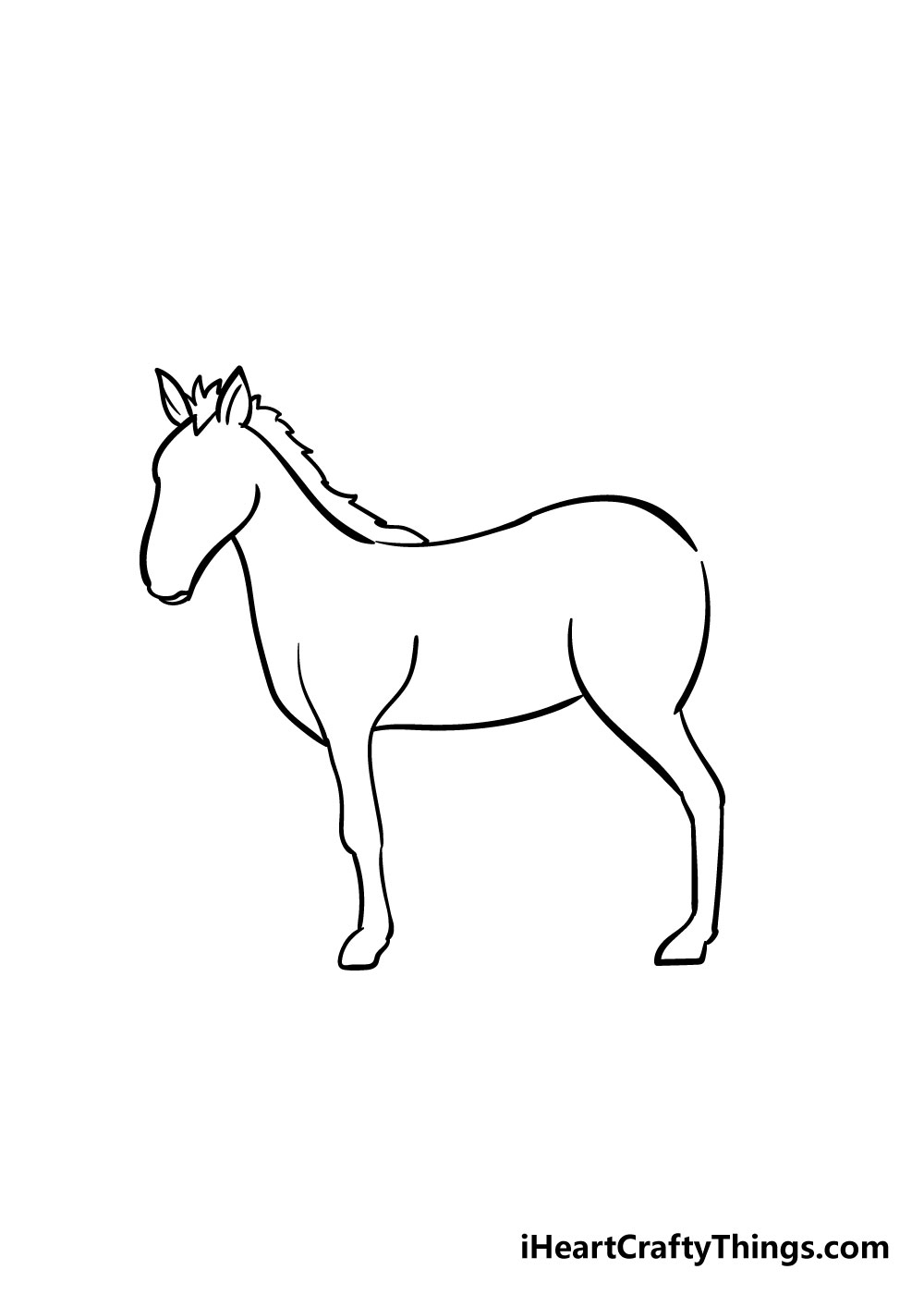 Horse Drawing How To Draw A Horse Step By Step 