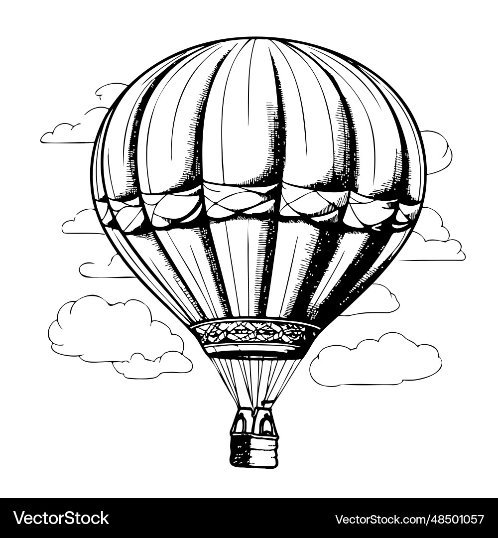 Hot Air Balloon Sketch Royalty Free Vector Image