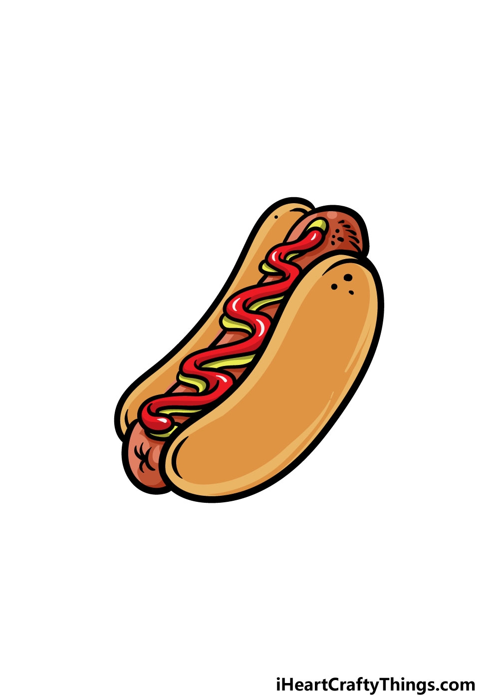 Hotdog Drawing How To Draw A Hotdog Step By Step