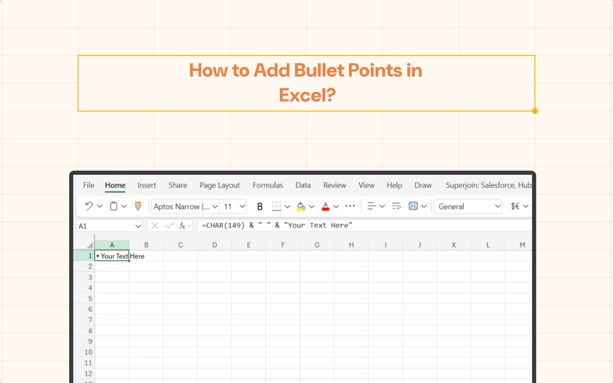 How To Add Bullet Points In Microsoft Excel Superjoin