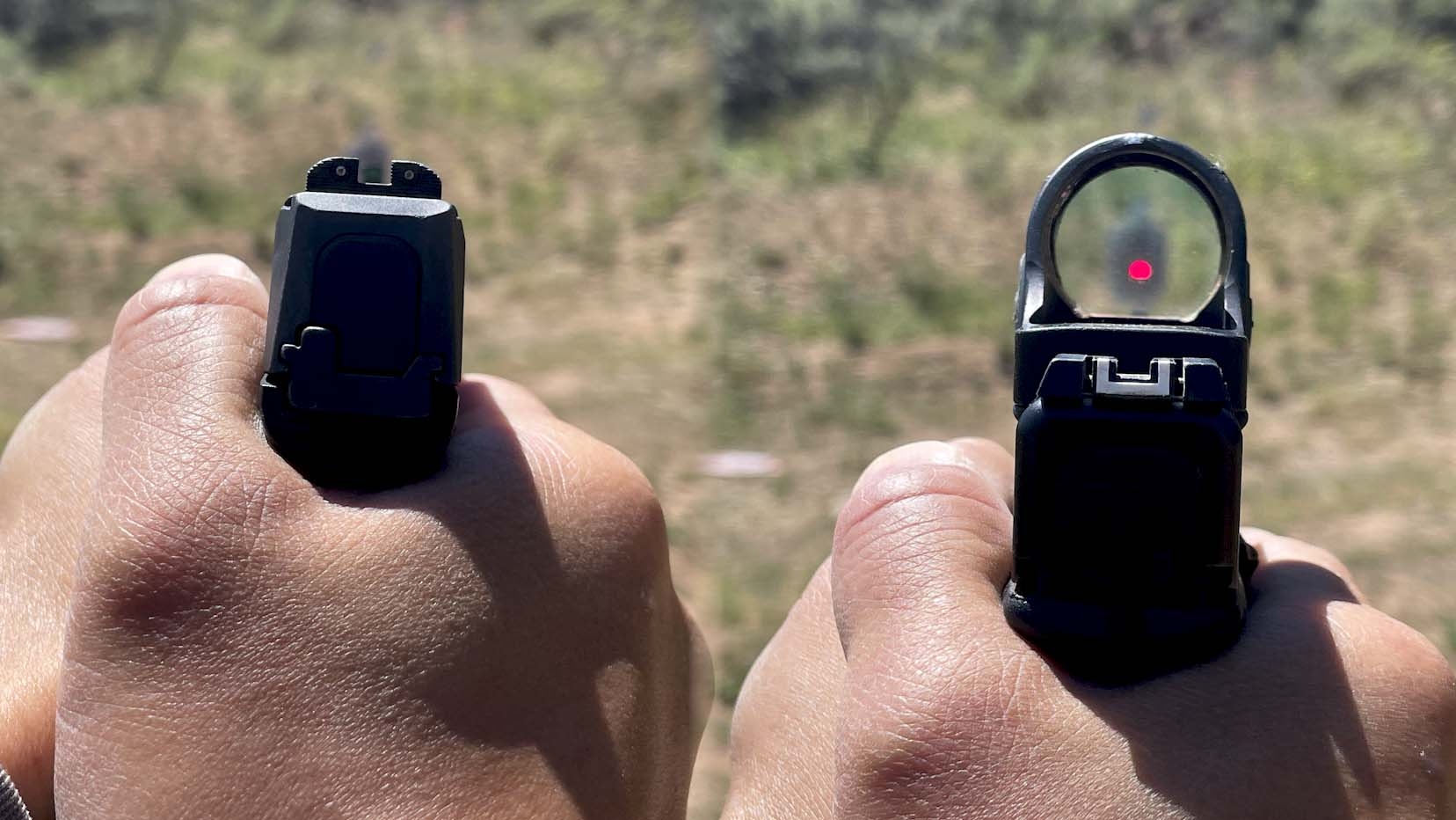 How To Aim A Pistol With Iron Sights Or A Red Dot Sight w Videos 