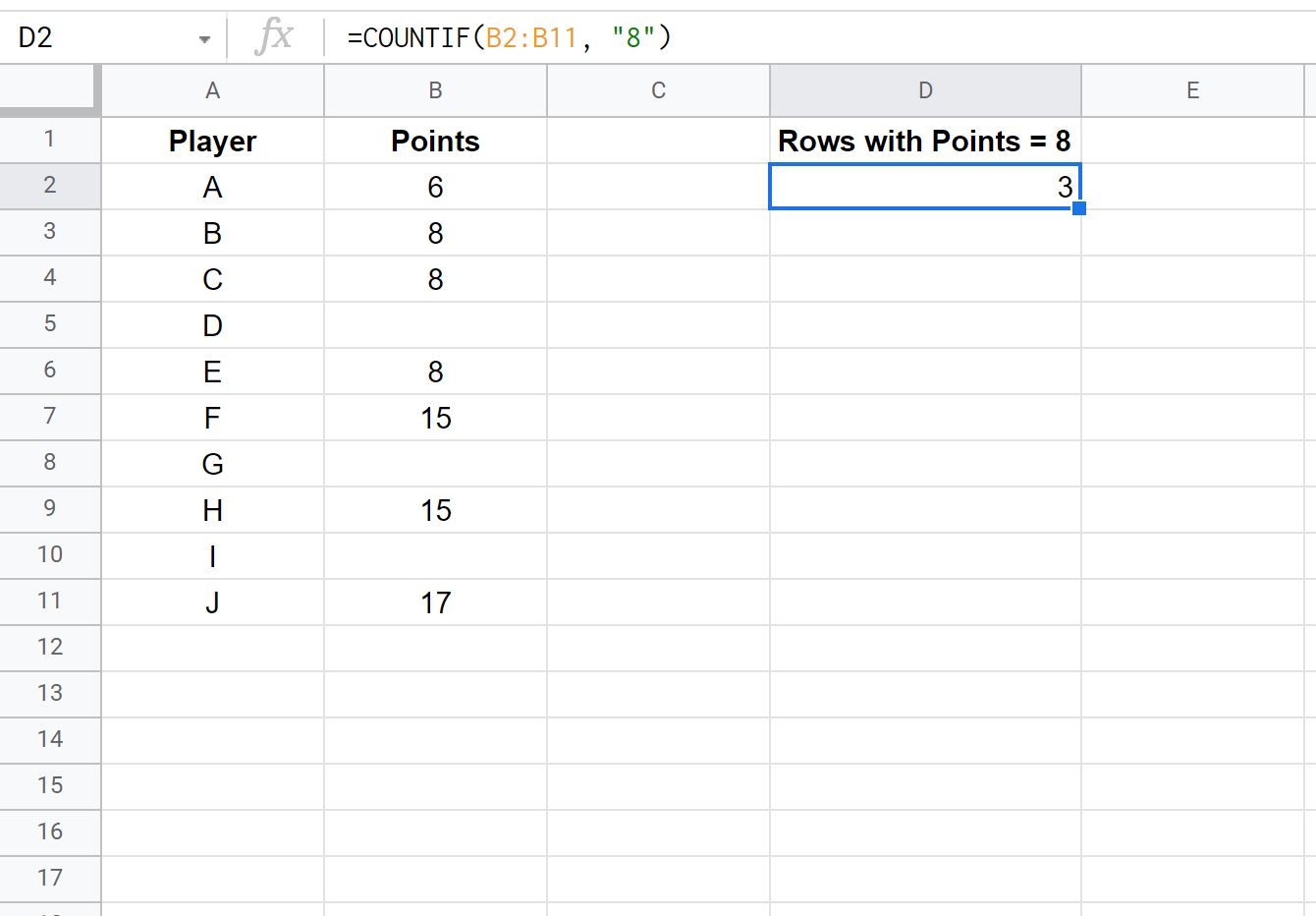 How To Count Rows With Value In Google Sheets 3 Examples 