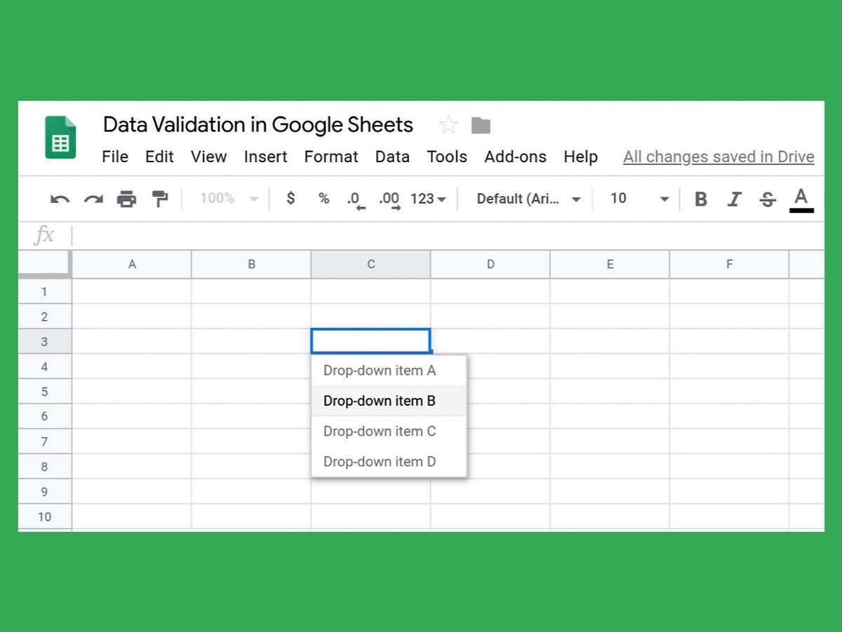 google sheets how to calculate number of dropdown items