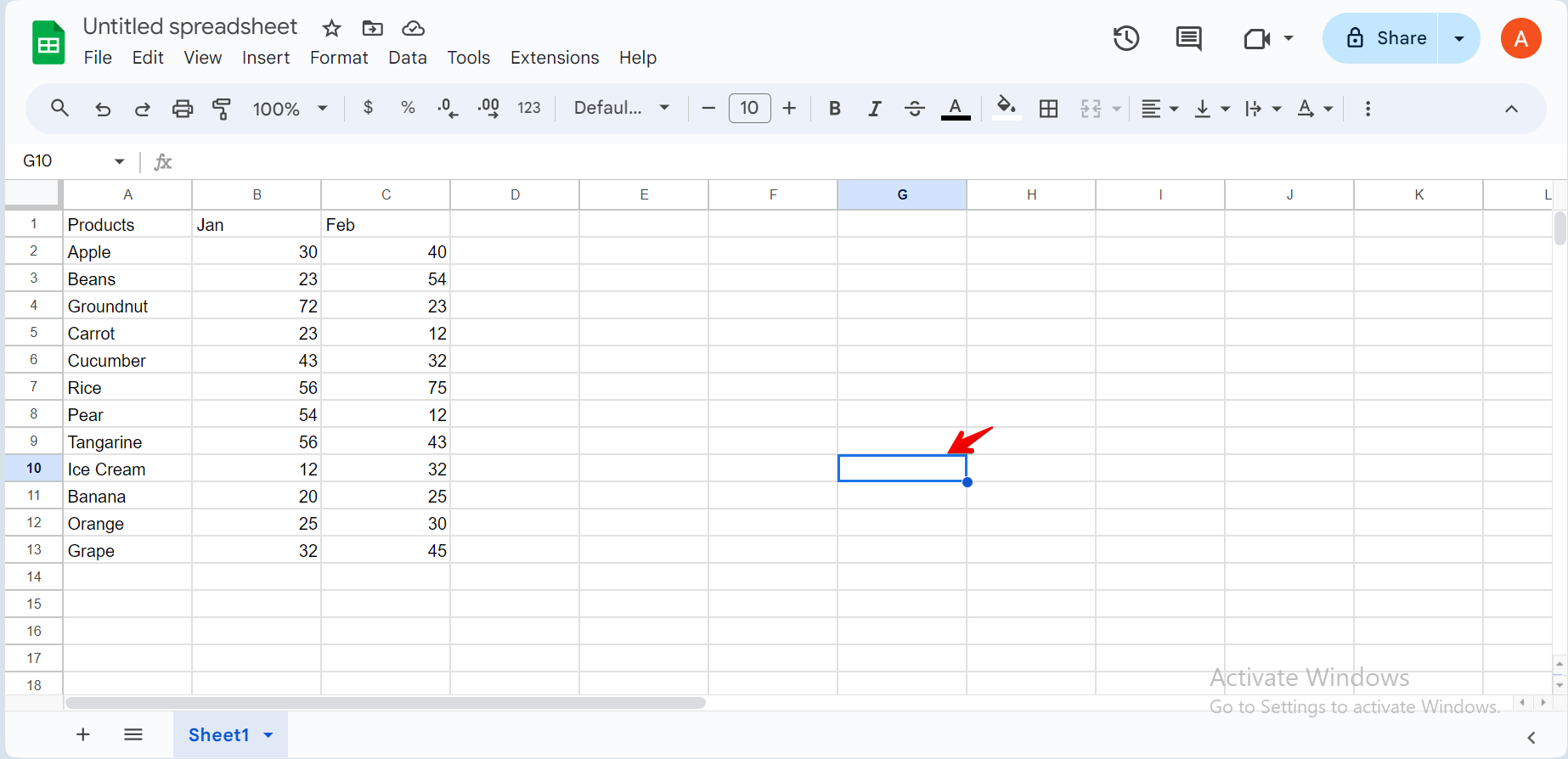 google sheets cells with patterns
