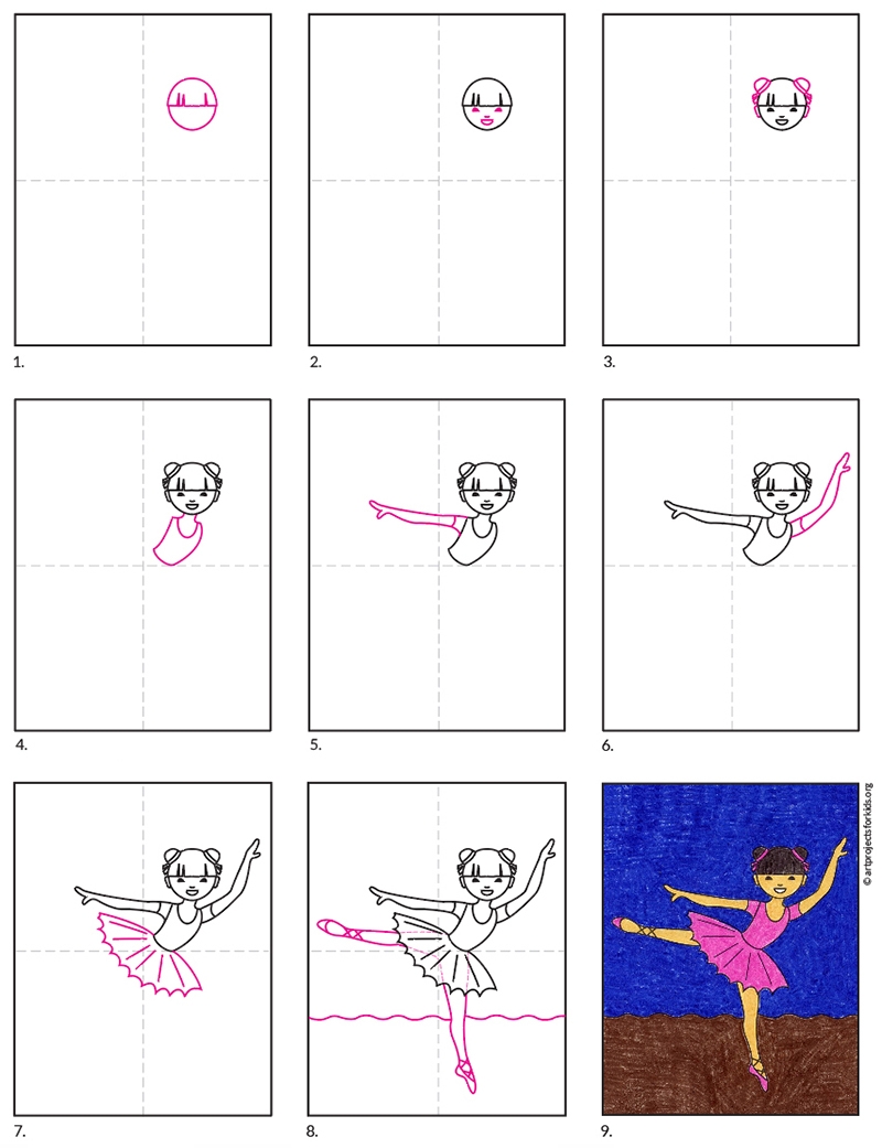 How To Draw A Ballerina Art Projects For Kids