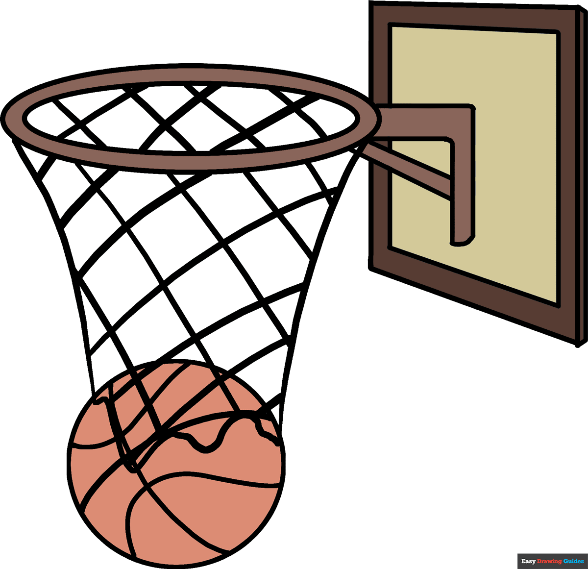 How To Draw A Basketball Hoop Really Easy Drawing Tutorial