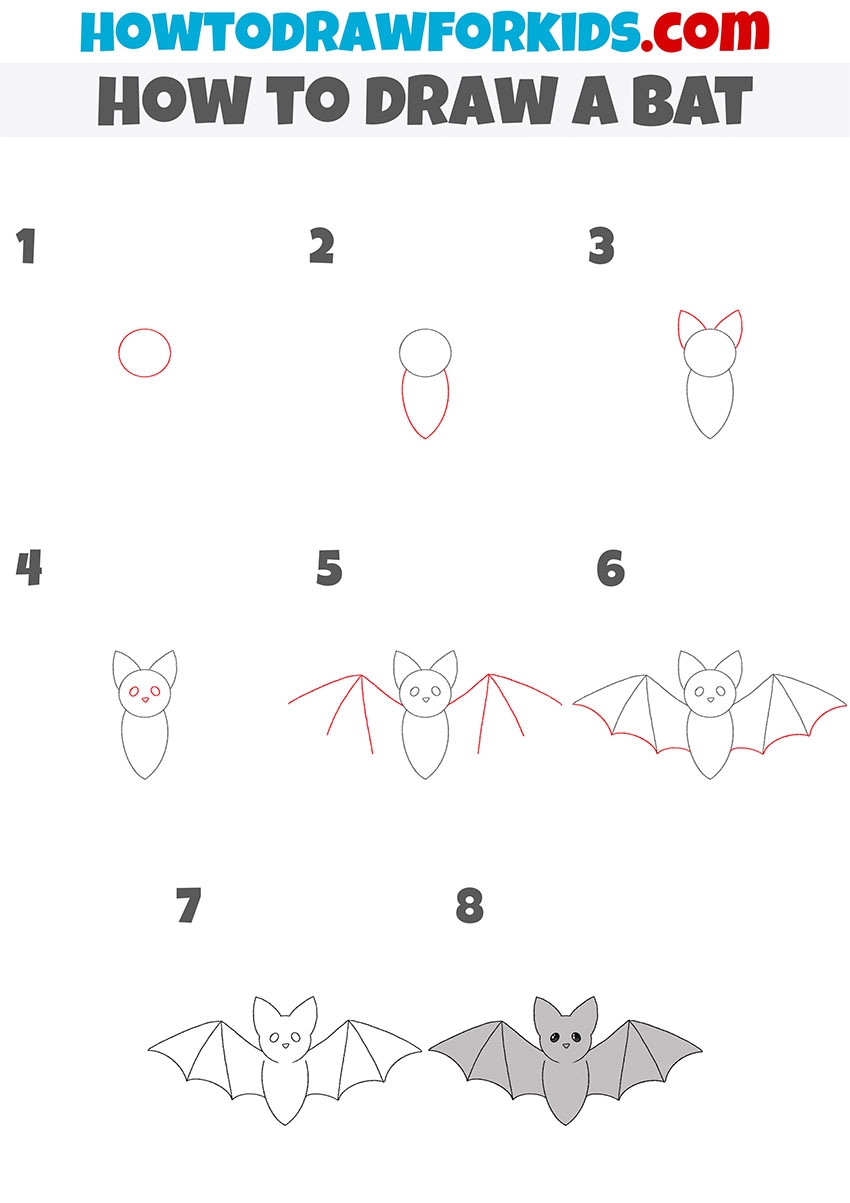 How To Draw A Bat Easy Drawing Tutorial For Kids
