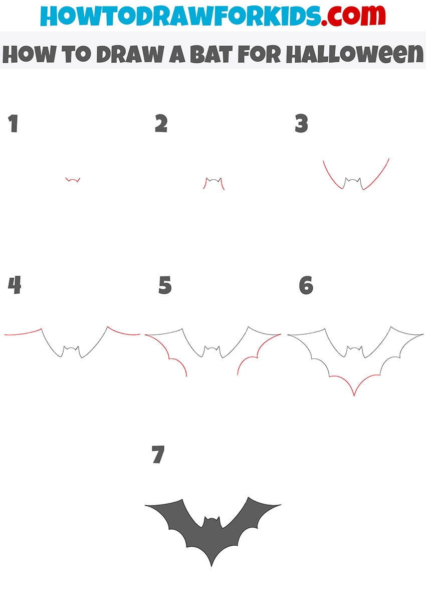 how to draw a bat easy