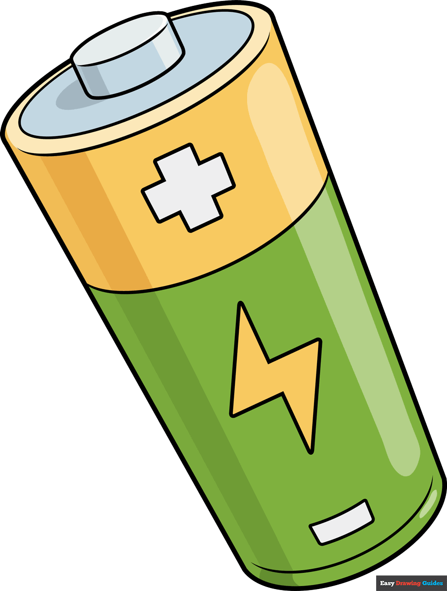 How To Draw A Battery Really Easy Drawing Tutorial