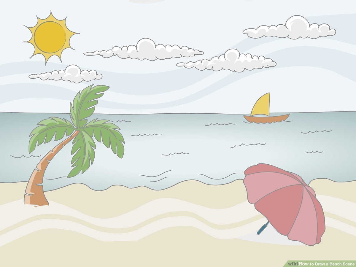 How To Draw A Beach Scene 11 Steps with Pictures WikiHow