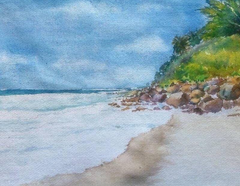 How To Draw A Beach Sketch A Day