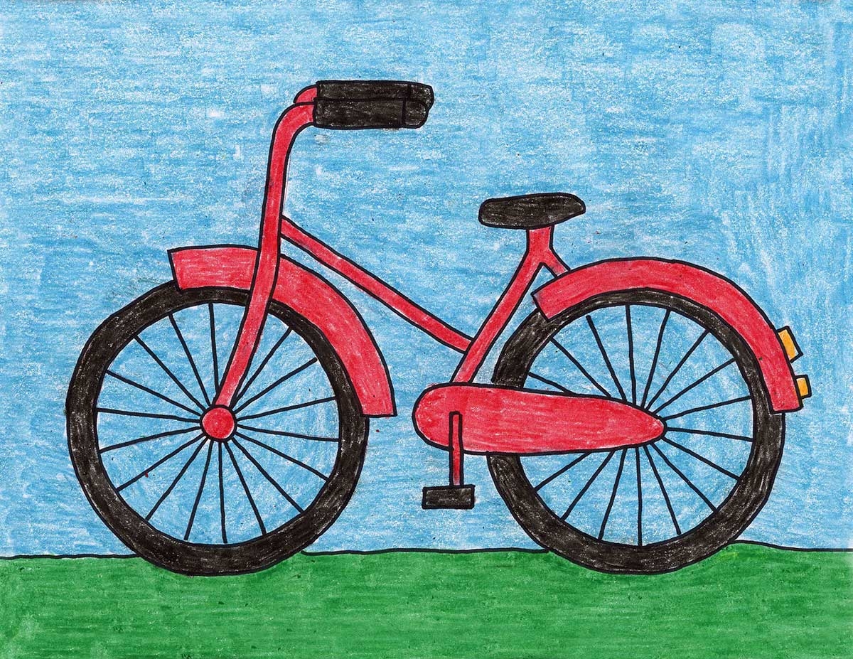 How To Draw A Bike Easy Step by Step Art Lesson For Kids