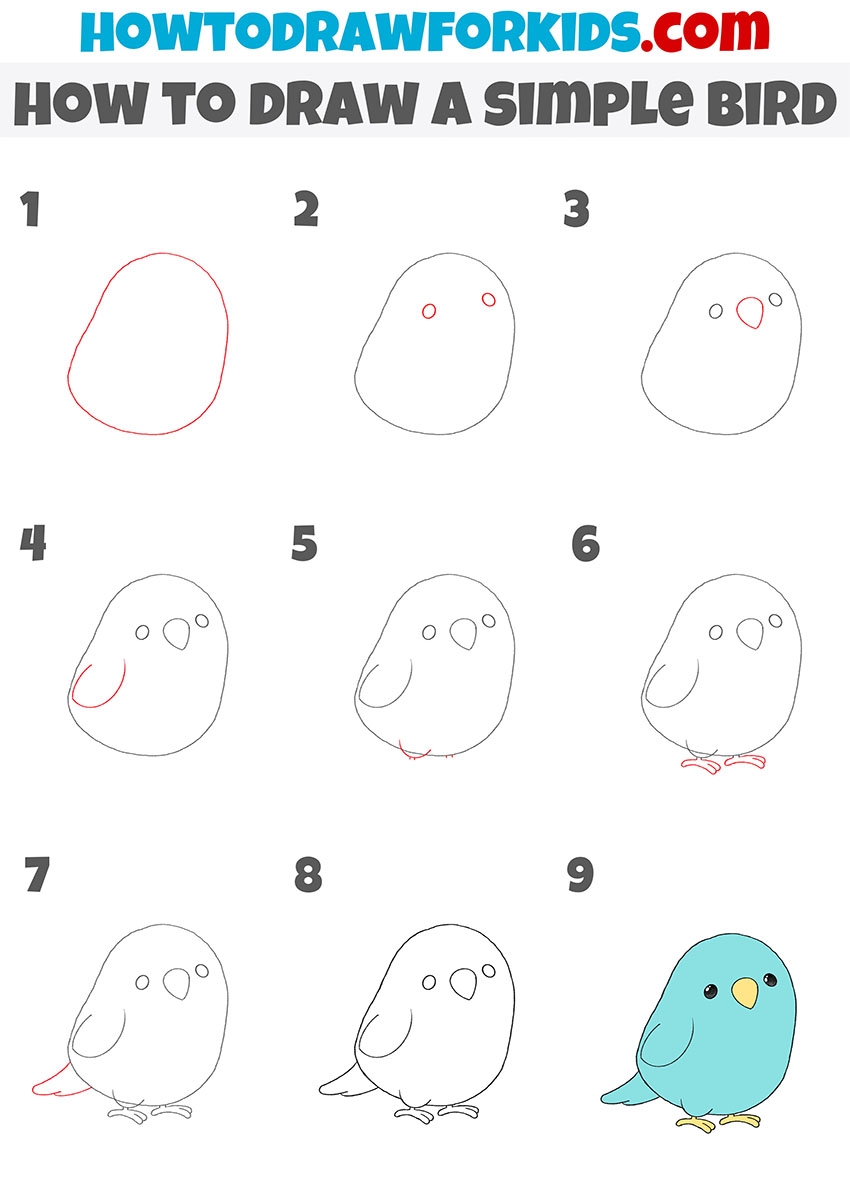 How To Draw A Bird Easy Drawing Tutorial For Kids