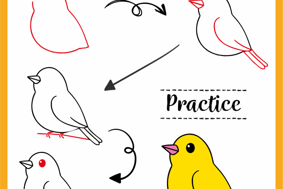 How To Draw A Bird For Kids Easy Drawing Free PDF