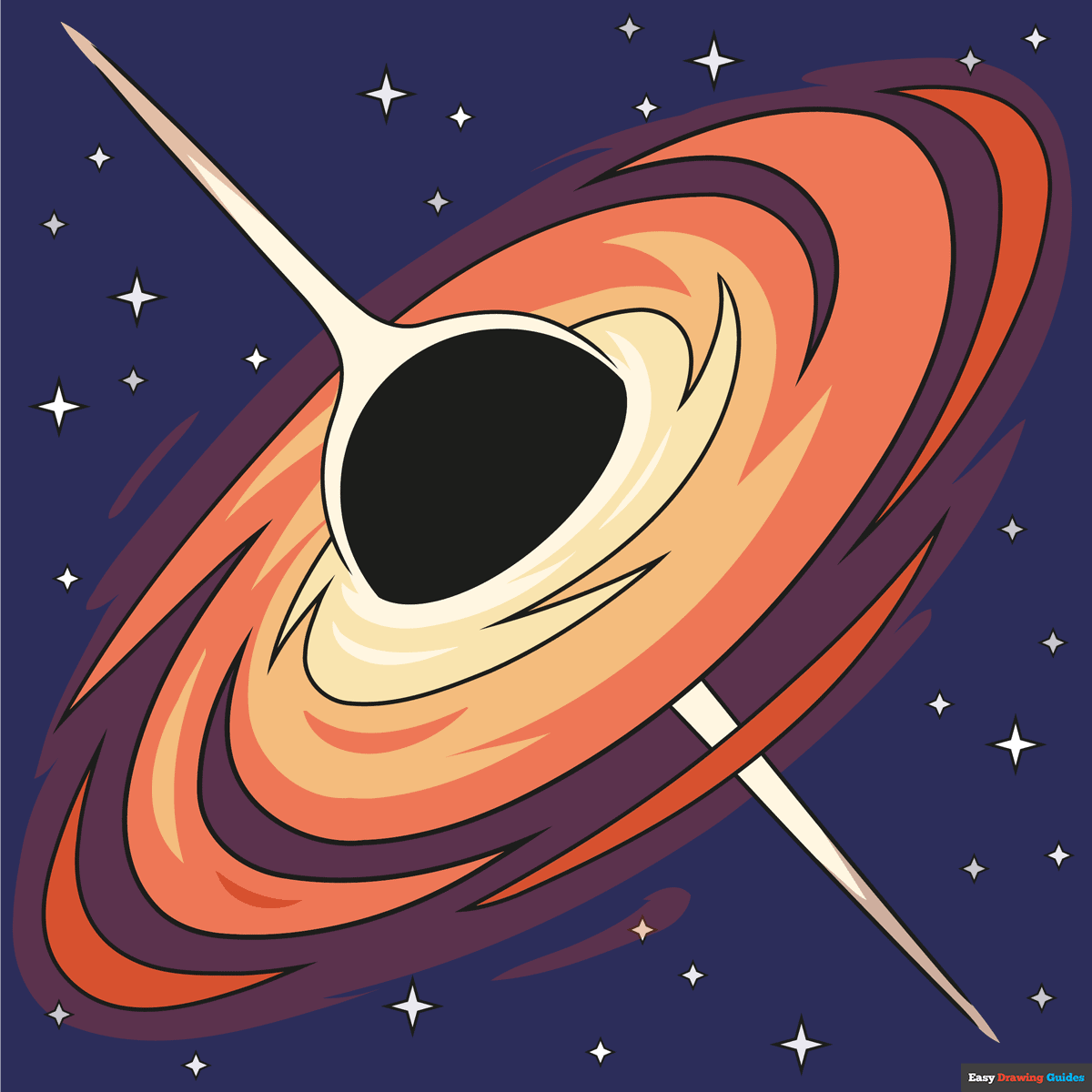 How To Draw A Black Hole Really Easy Drawing Tutorial