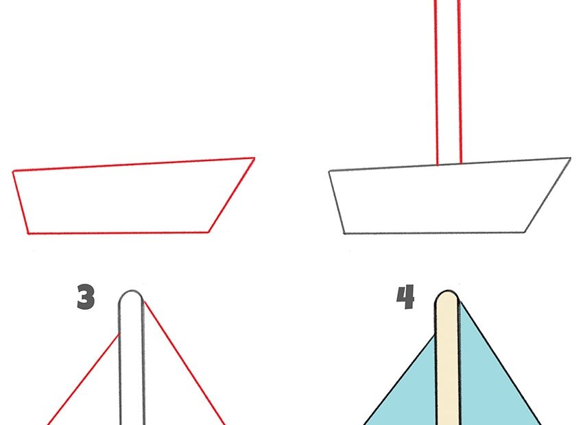 How To Draw A Boat Easy Drawing Tutorial For Kids