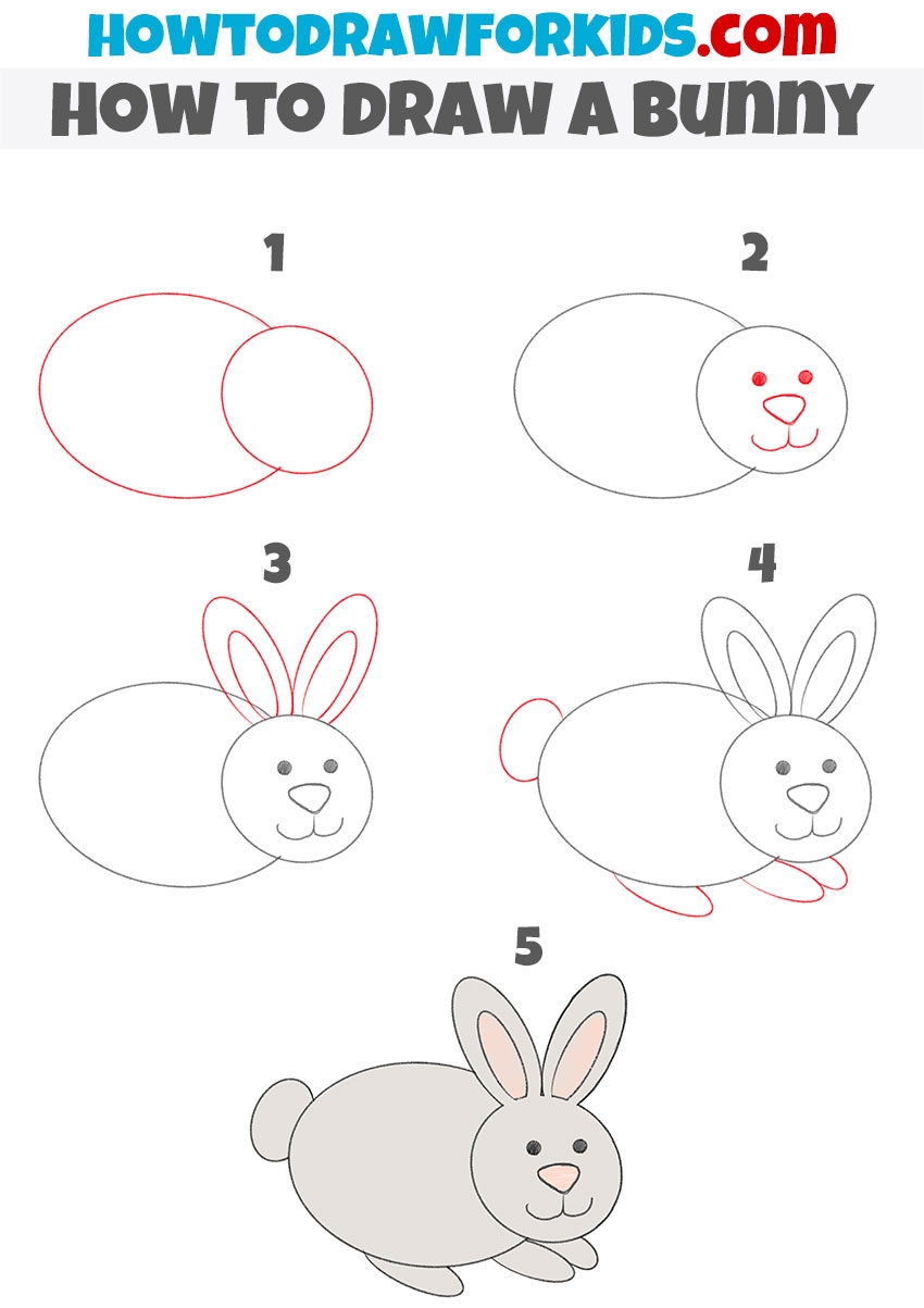 How To Draw A Bunny Easy Drawing Tutorial For Kids