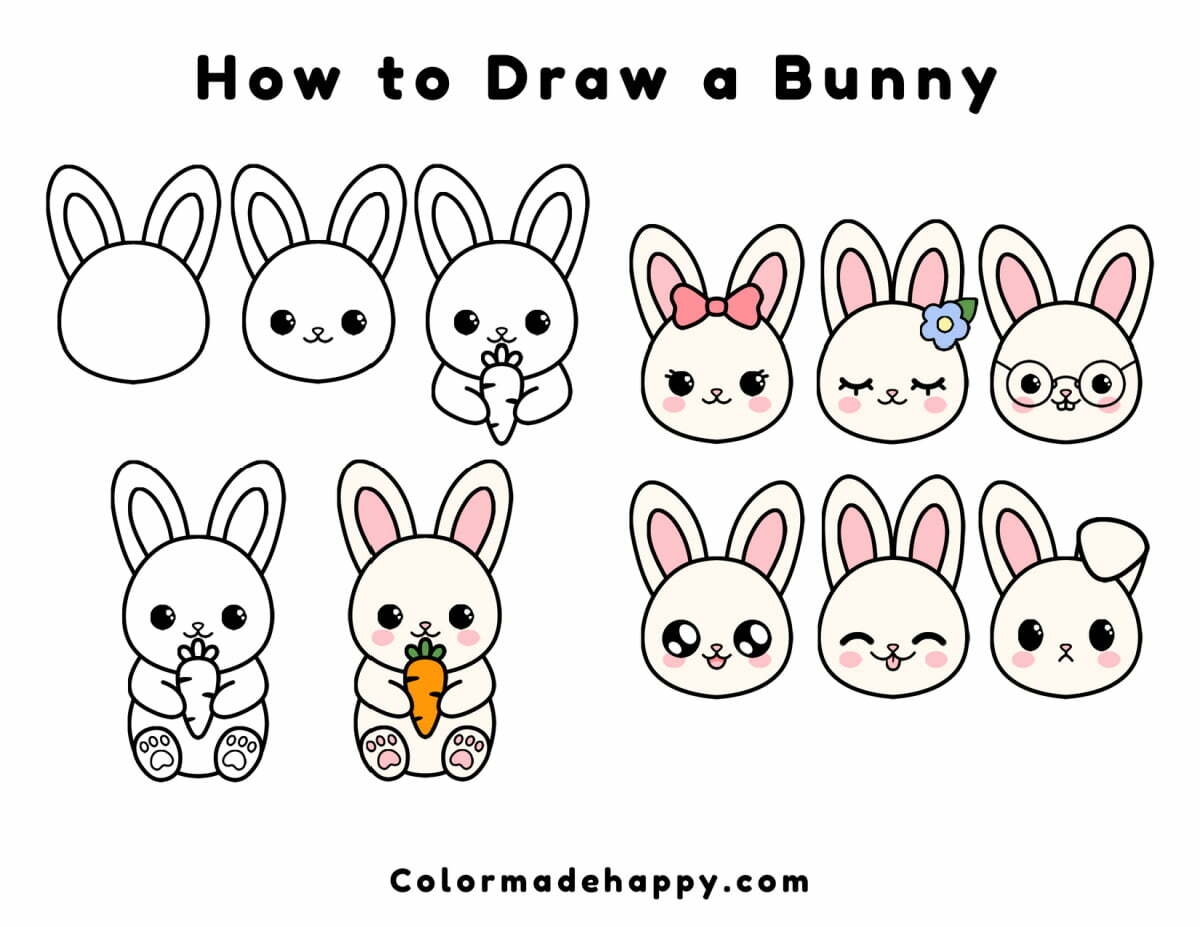 How To Draw A Bunny Step By Step Instructions