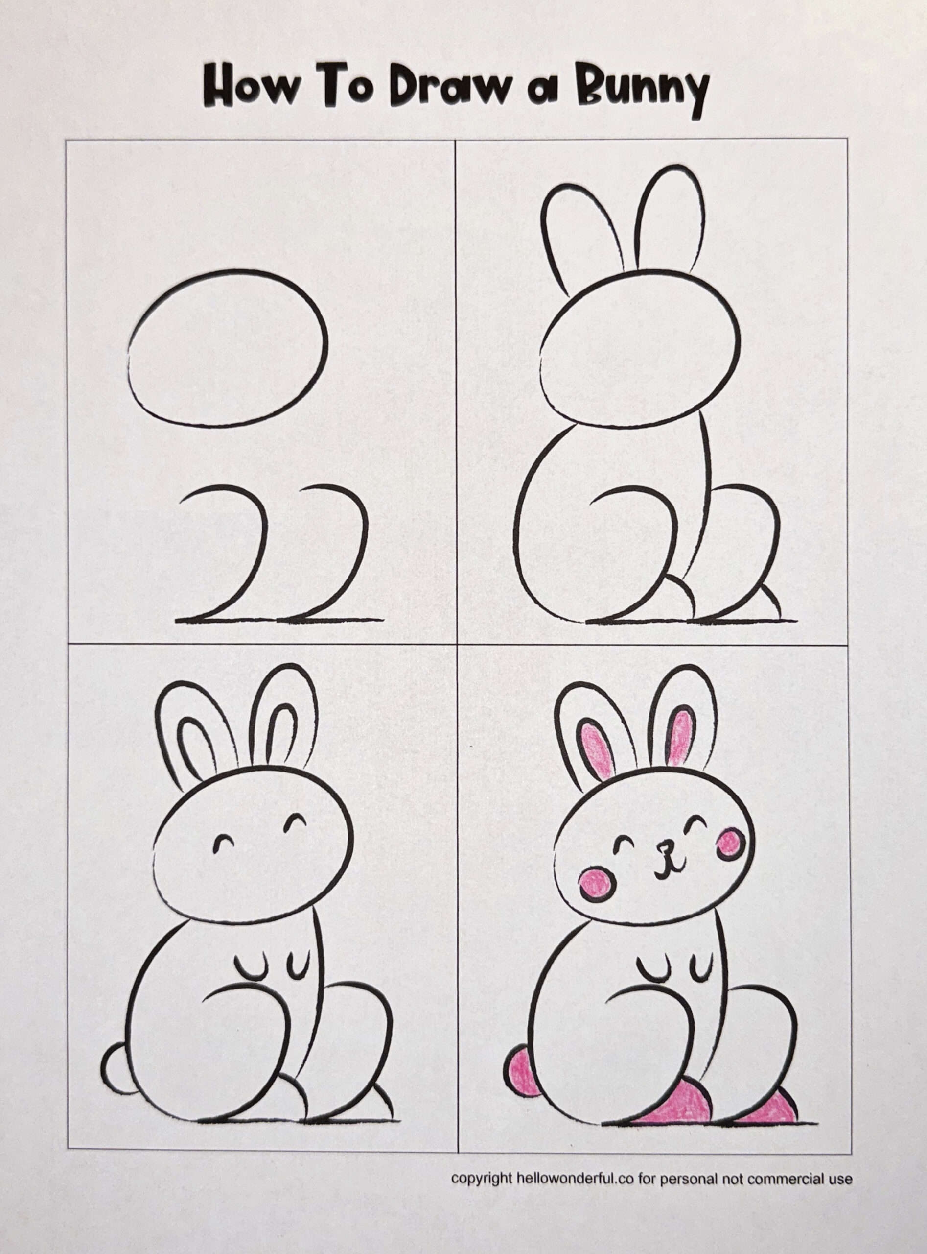 How To Draw A Bunny Using Numbers Free Printable