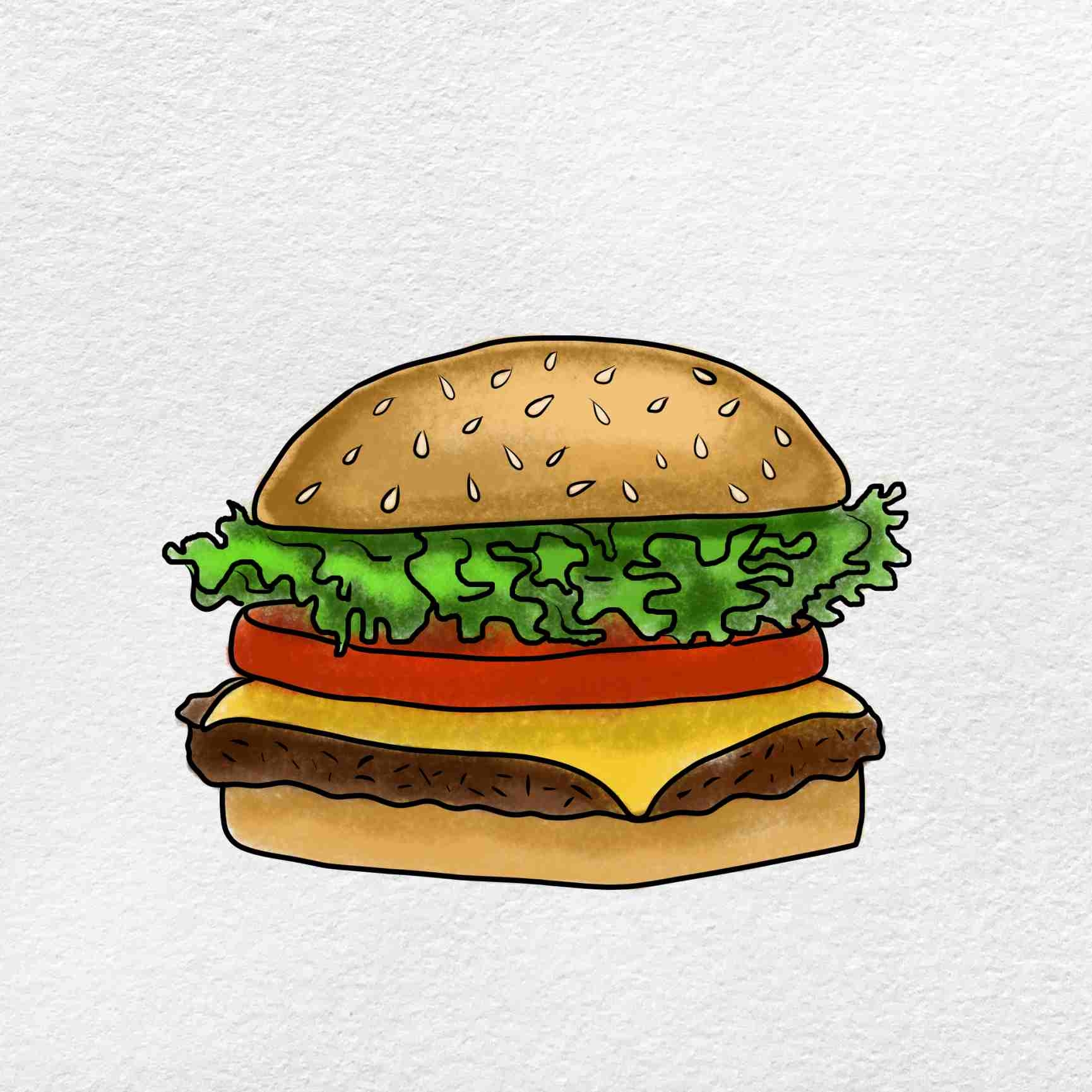 How To Draw A Burger HelloArtsy