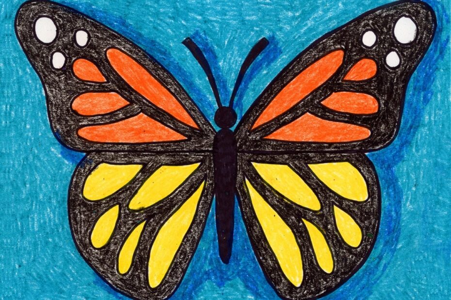 How To Draw A Butterfly Easy Step by Step Art Lesson For Kids