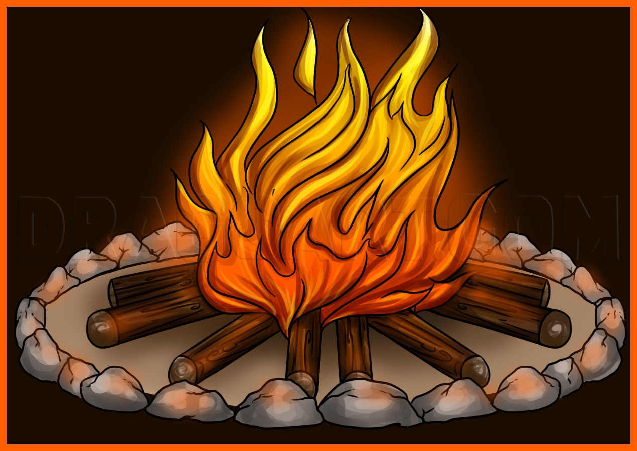 campfire drawing