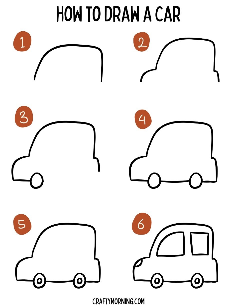 How To Draw A Car Easy Step By Step Crafty Morning