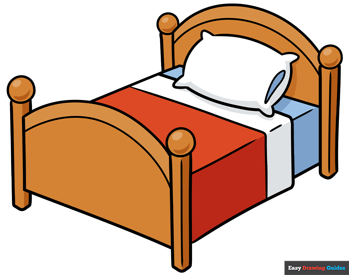 How To Draw A Cartoon Bed Really Easy Drawing Tutorial