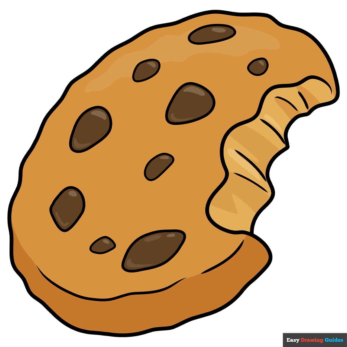 How To Draw A Cartoon Cookie Really Easy Drawing Tutorial