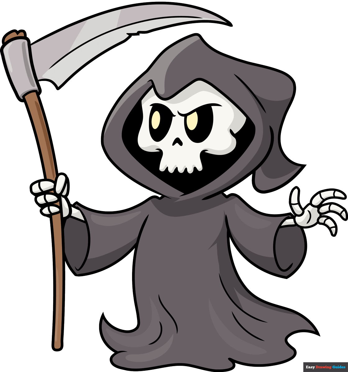 How To Draw A Cartoon Death Really Easy Drawing Tutorial