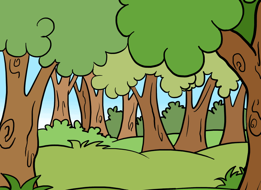 How To Draw A Cartoon Forest In A Few Easy Steps Easy Drawing Guides