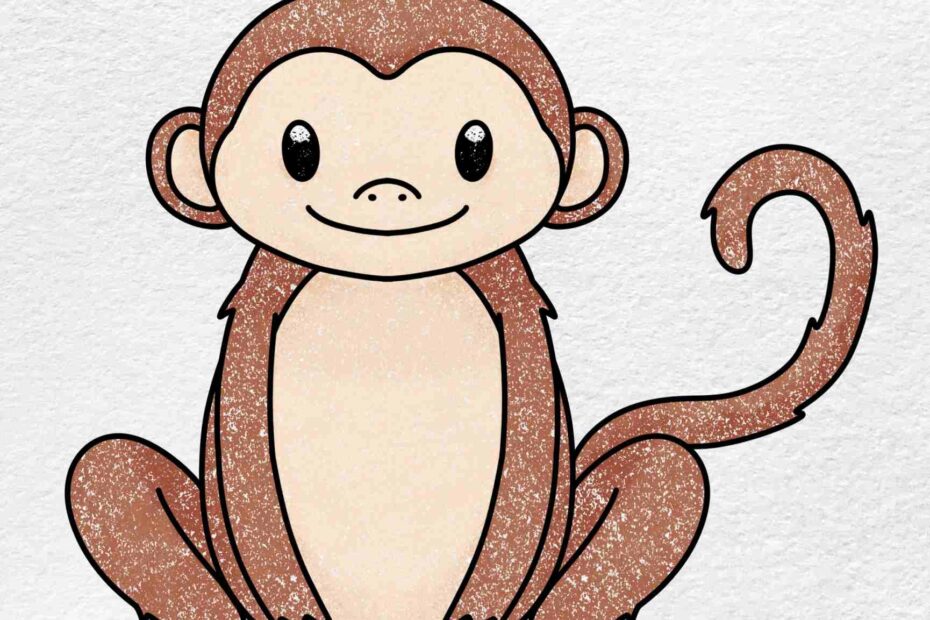 How To Draw A Cartoon Monkey HelloArtsy