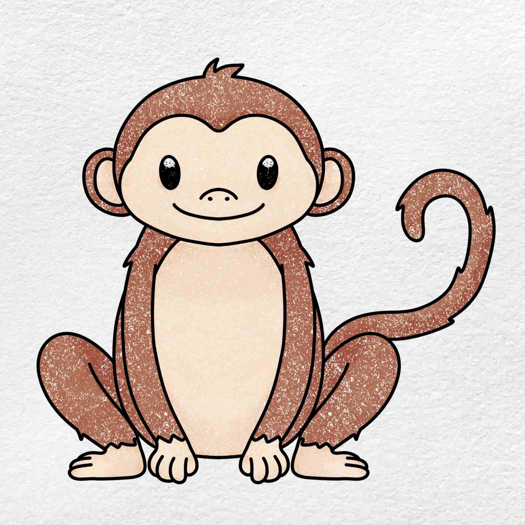 How To Draw A Cartoon Monkey HelloArtsy