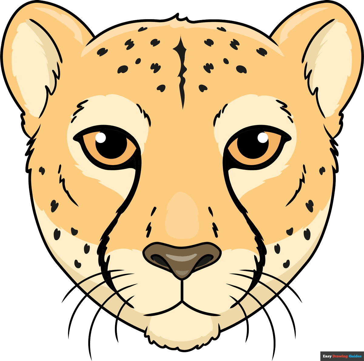 How To Draw A Cheetah Face Really Easy Drawing Tutorial