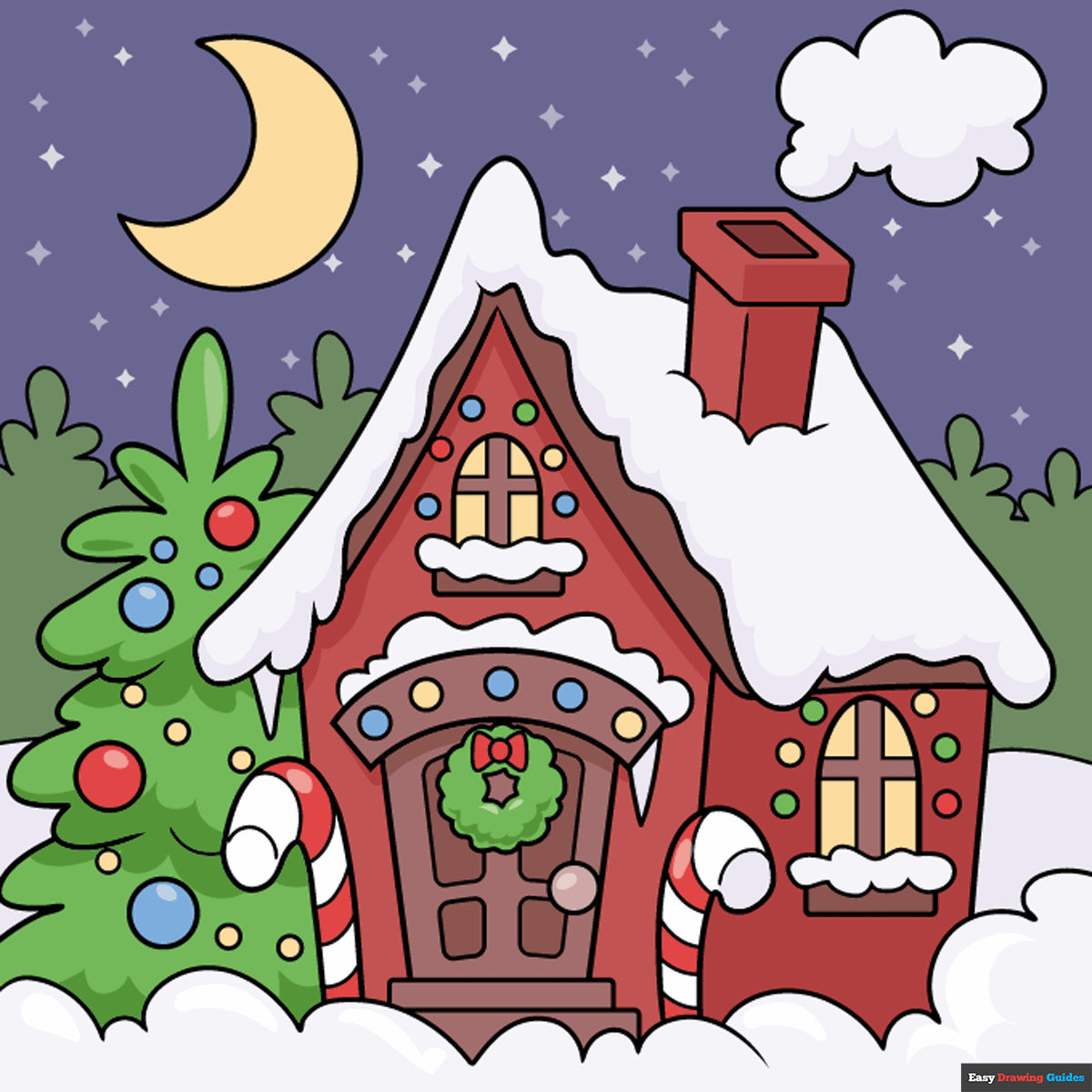 how to draw christmas drawings