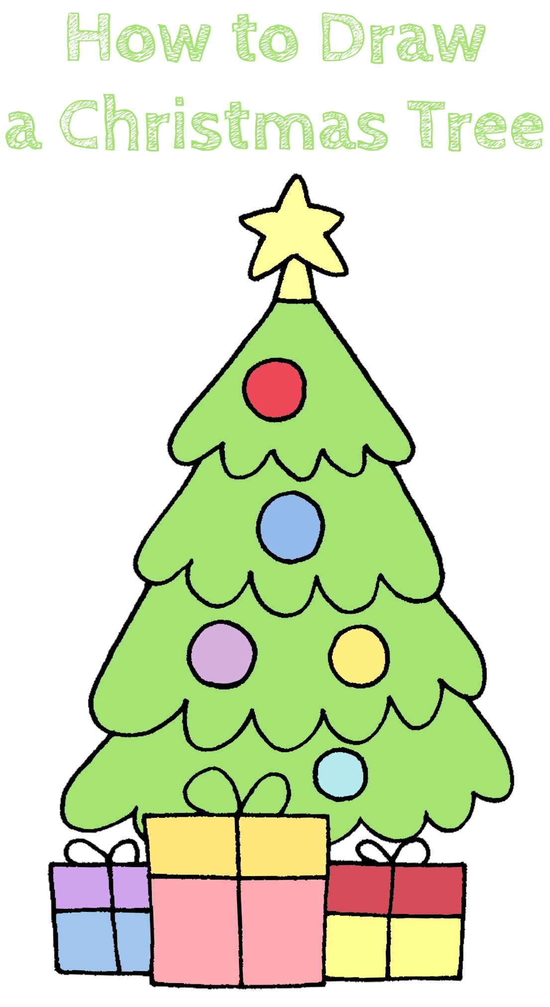 How To Draw A Christmas Tree Step by Step How To Draw Easy