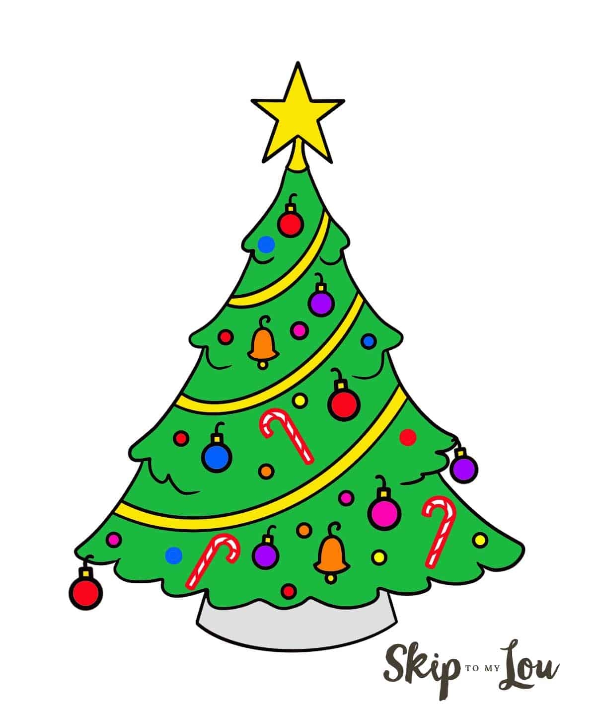 How To Draw A Christmas Tree Tutorial Skip To My Lou