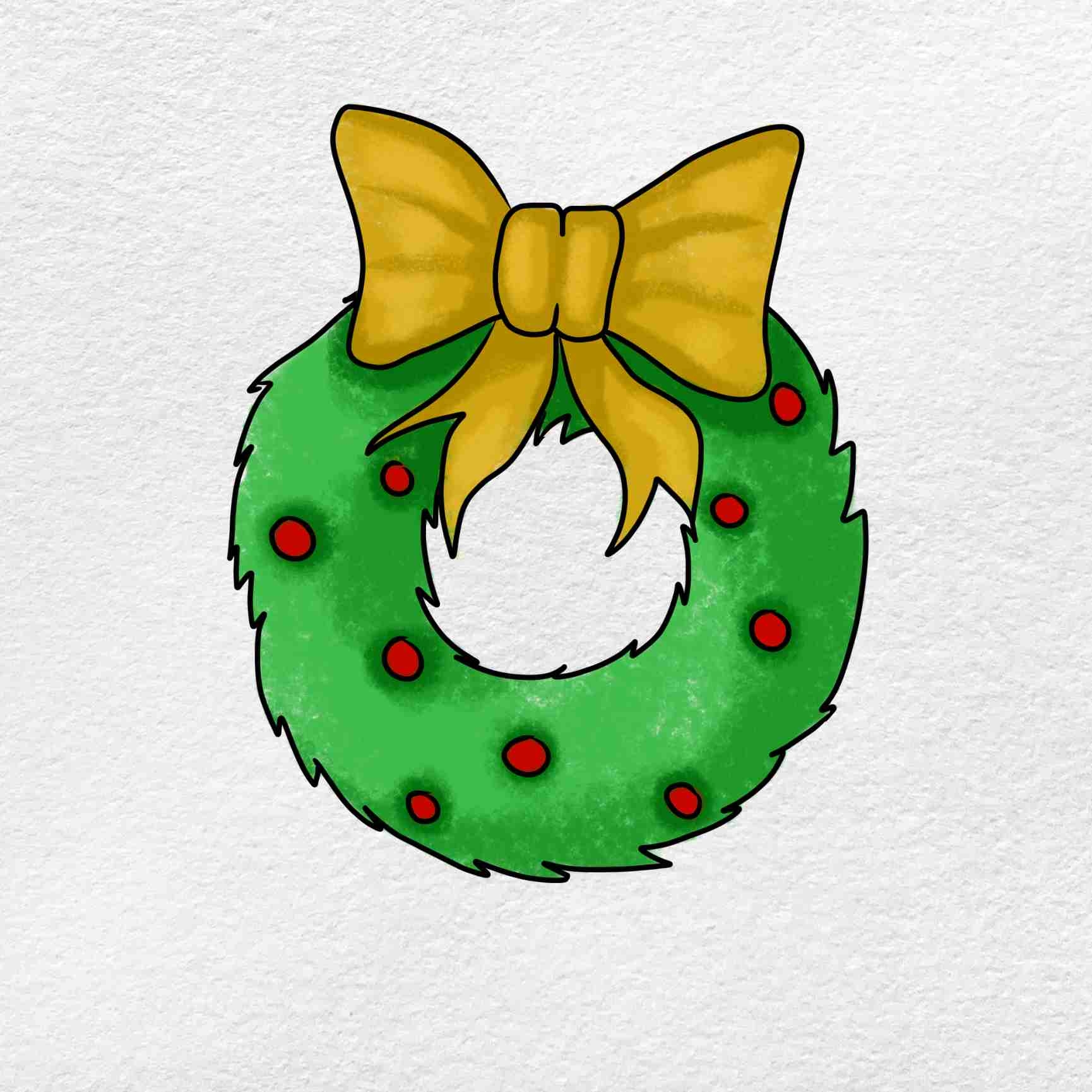 How To Draw A Christmas Wreath HelloArtsy
